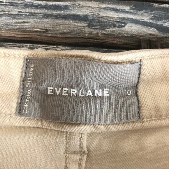Everlane The Slim Leg Crop Pants Womens 10 Sandstone Stretch - Picture 8 of 10